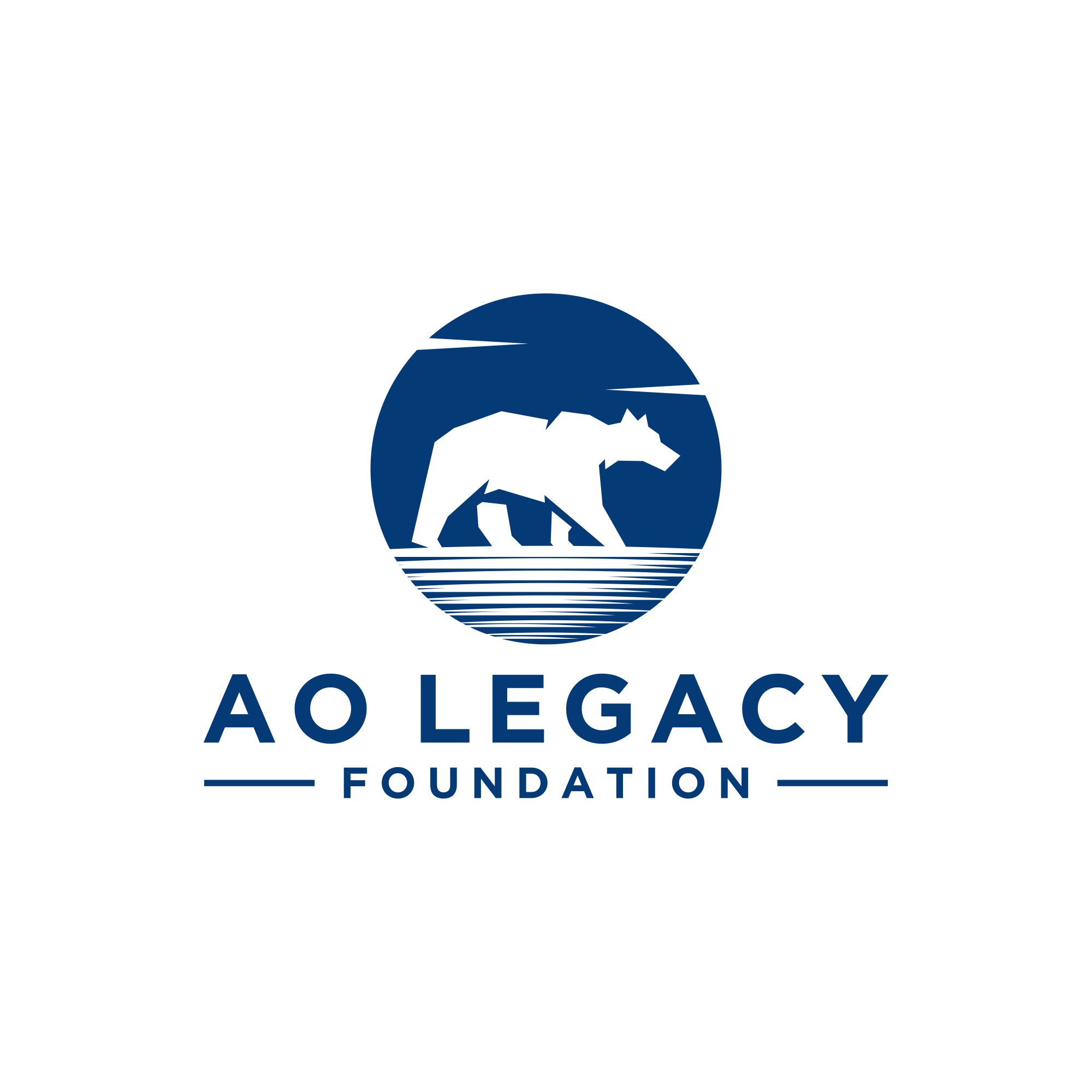 The AO Legacy Foundation — a bear crossing water
